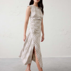 Витрина high neck shirred midi dress
