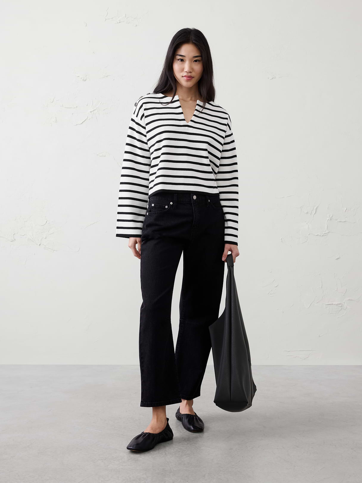 striped button notch neck sweater striped button notch neck sweater