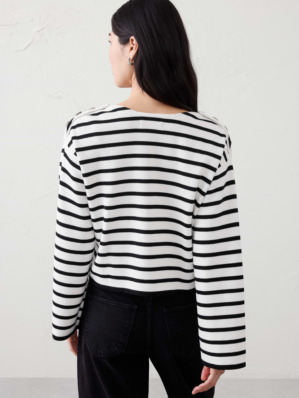 striped button notch neck sweater striped button notch neck sweater