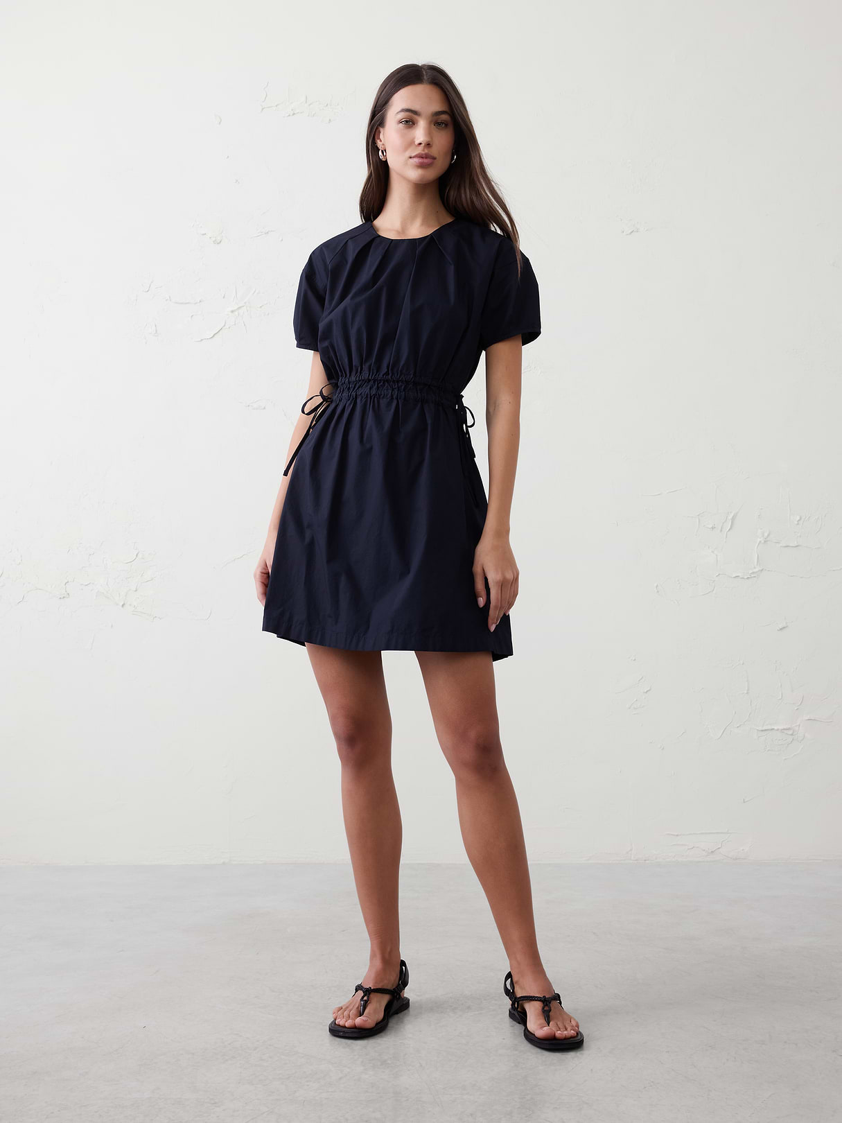 poplin pleated mini dress poplin pleated mini dress