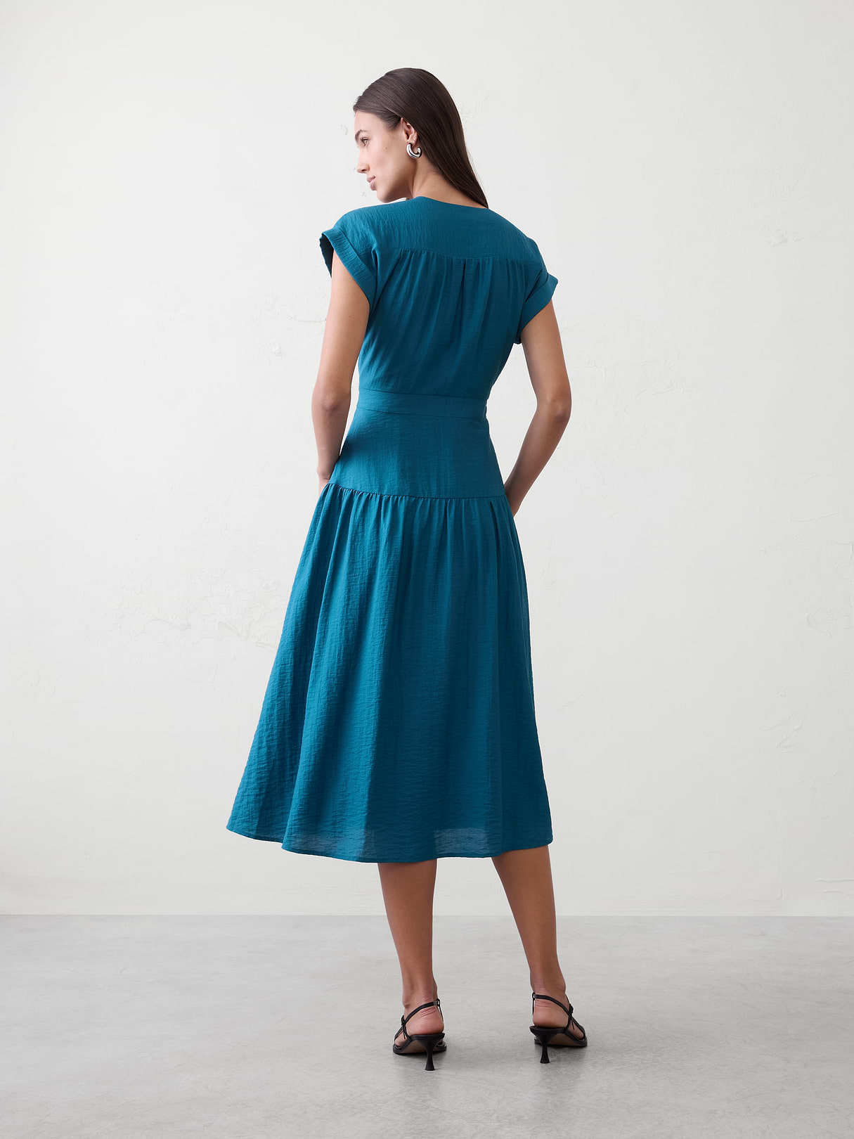 gathered tiered midi dress gathered tiered midi dress