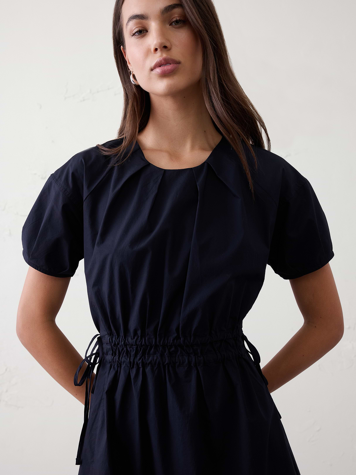 poplin pleated mini dress poplin pleated mini dress