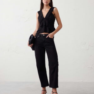 Витрина gathered ruffle cropped top