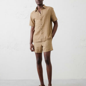 Home standard fit linen blend shirt
