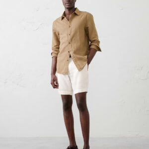 Home slim fit linen blend shirt