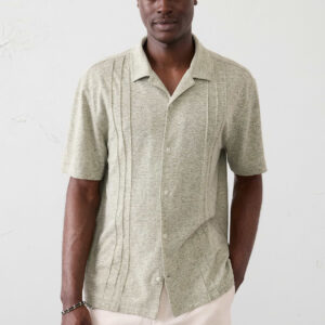 Витрина standard fit linen blend pintuck polo