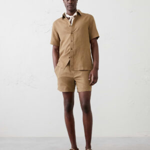 slim fit 5" linen blend short