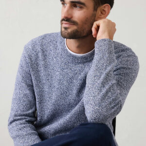 Home marled textured crew neck sweater