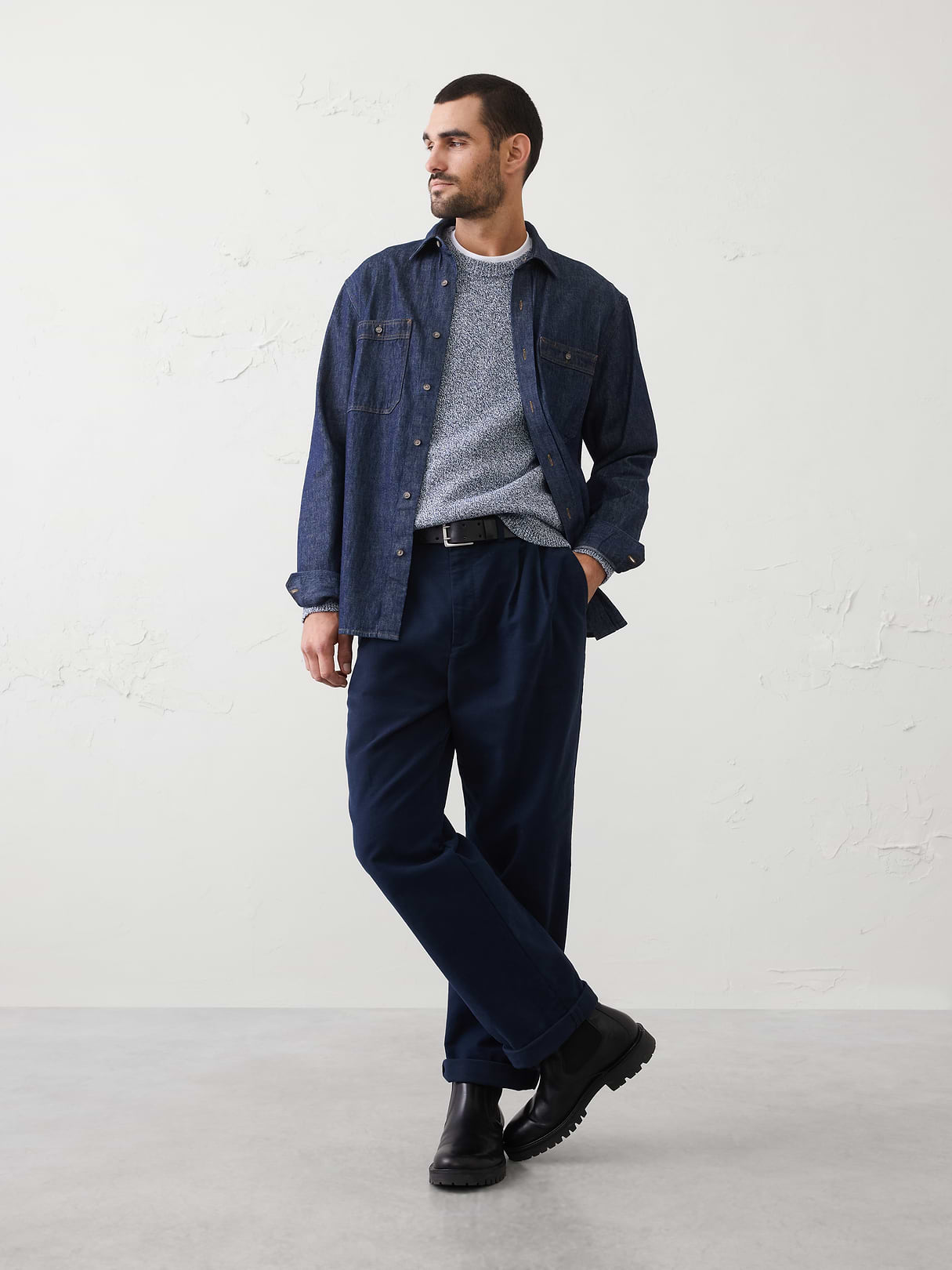 marled textured crew neck sweater marled textured crew neck sweater