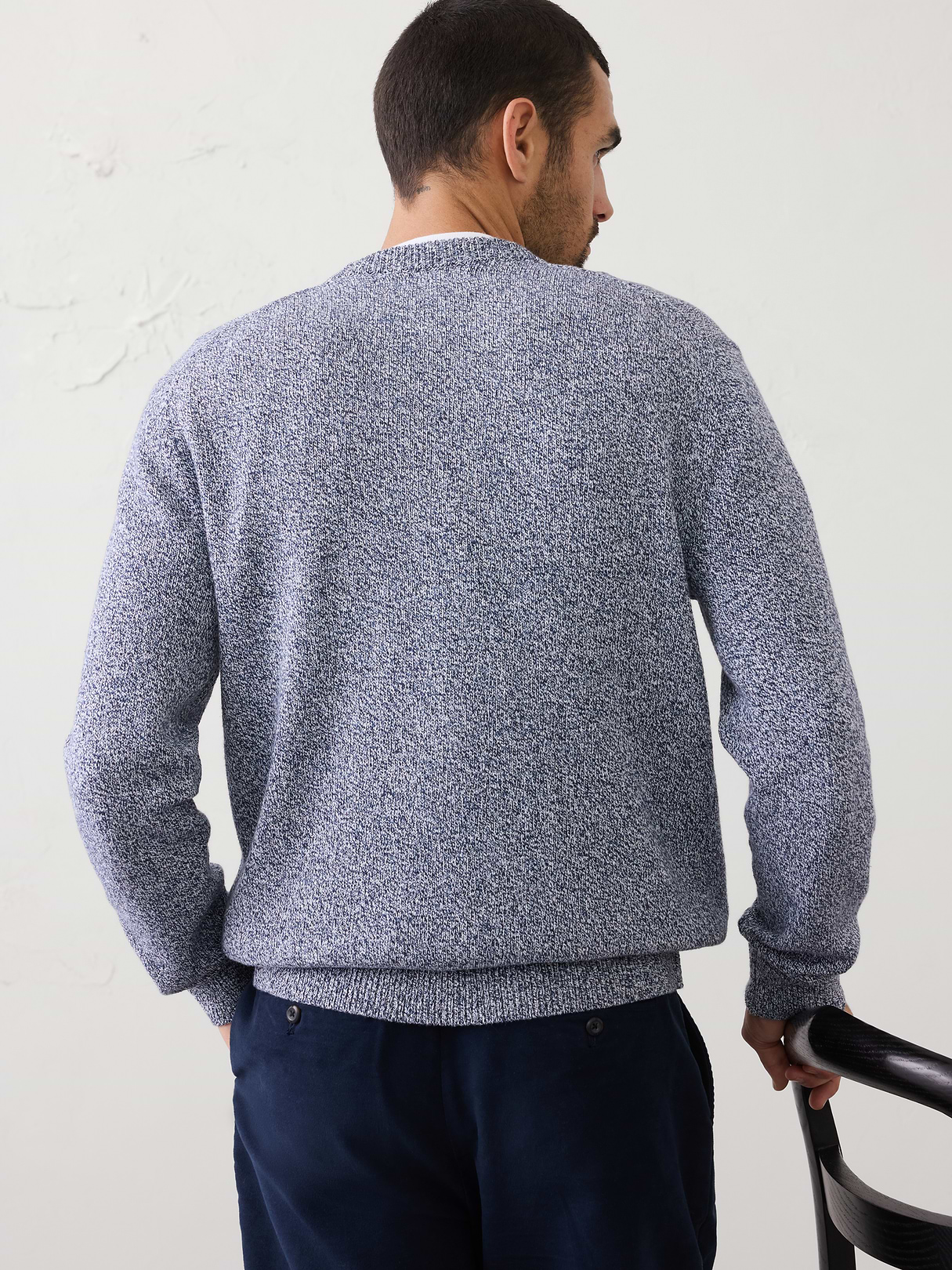 marled textured crew neck sweater marled textured crew neck sweater
