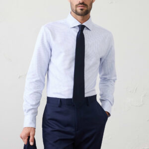 slim fit dobby dress shirt