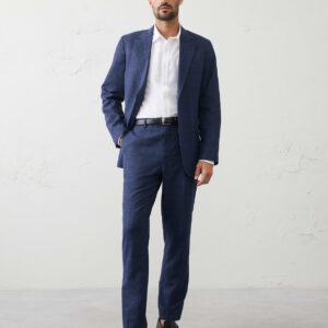 linen blend glen plaid suit trouser