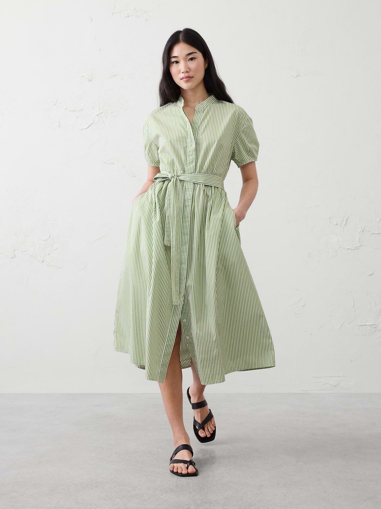 poplin midi shirtdress poplin midi shirtdress