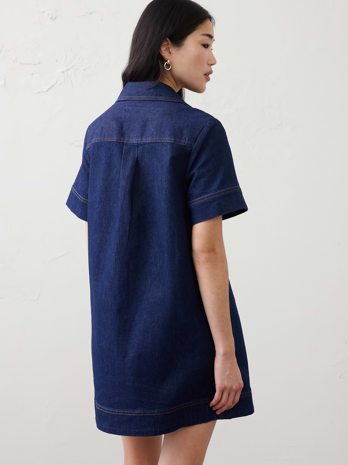 denim pocketed mini dress denim pocketed mini dress