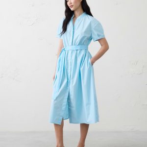 poplin midi shirtdress