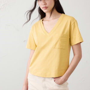 Витрина premium cotton v neck pocket t shirt