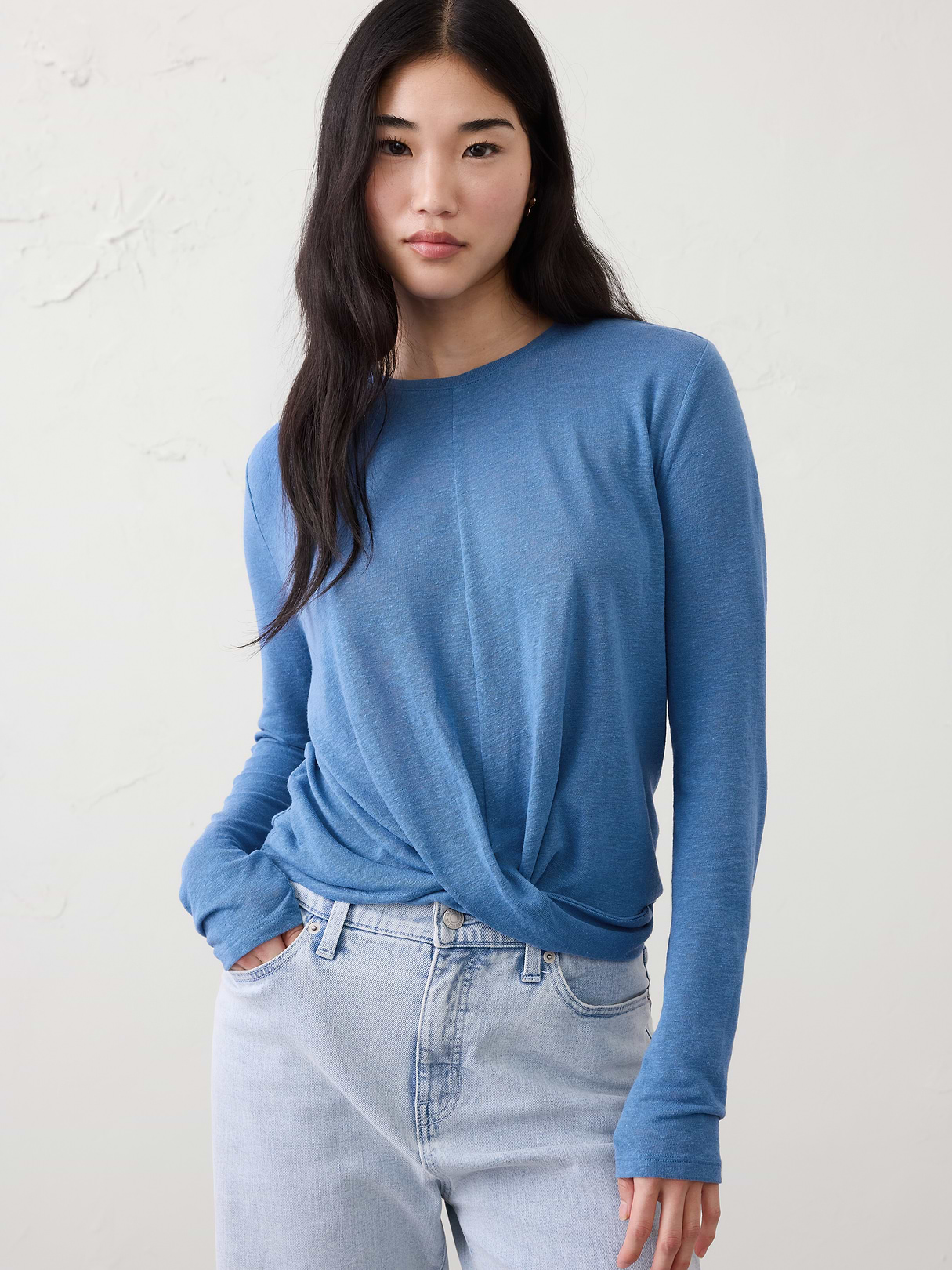 linen blend twist t shirt linen blend twist t shirt
