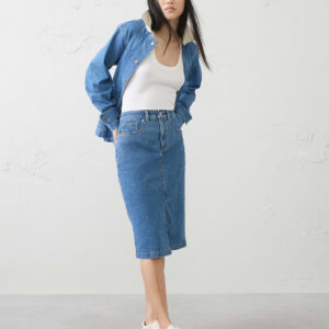 denim pencil skirt