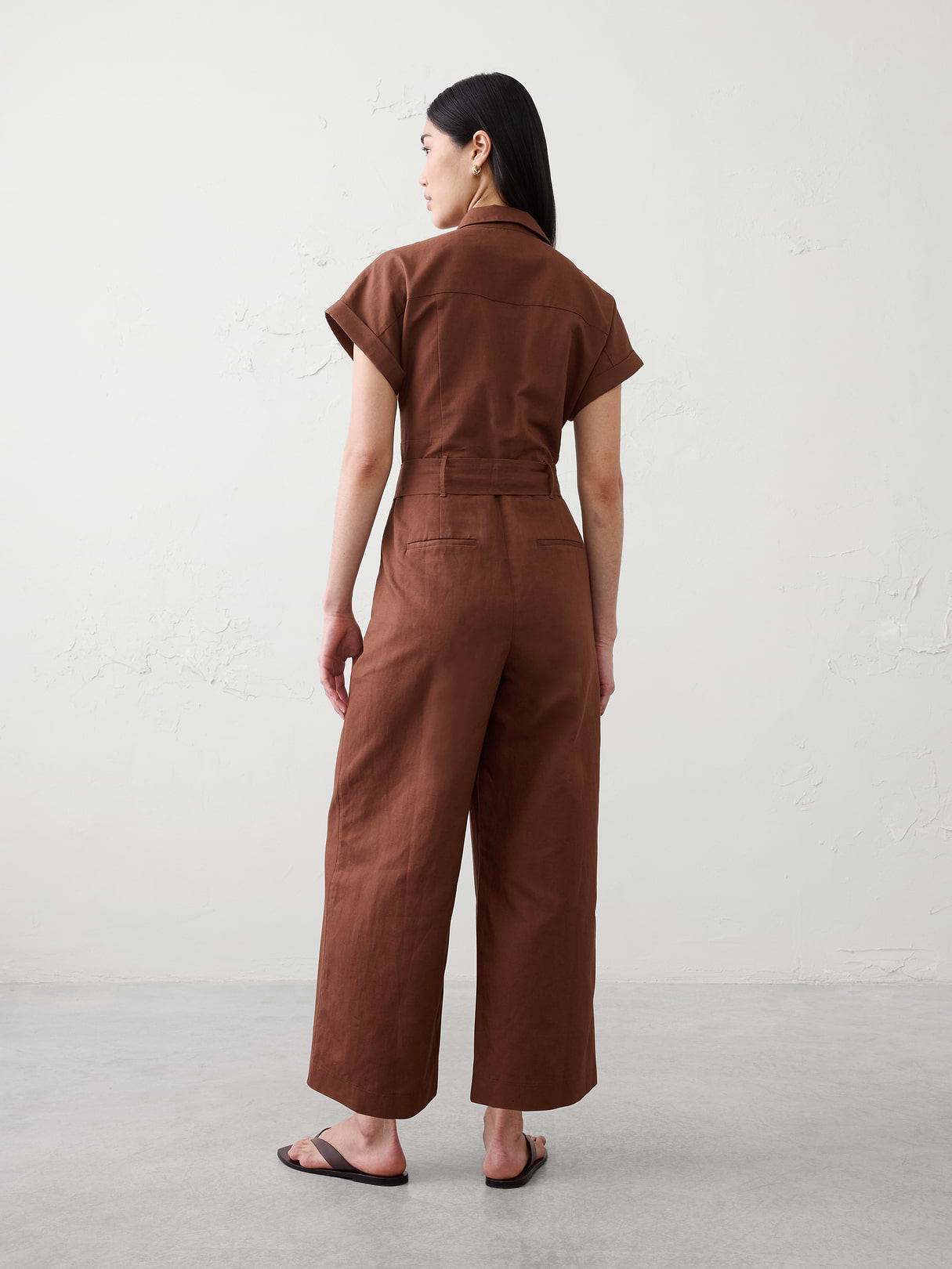 linen blend jumpsuit linen blend jumpsuit