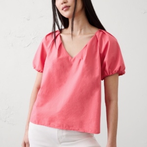 Витрина puff sleeve v neck top