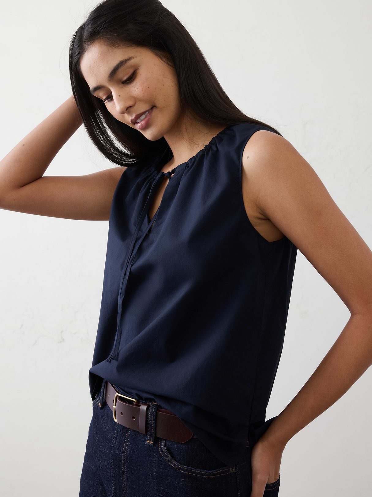 gathered neck top gathered neck top