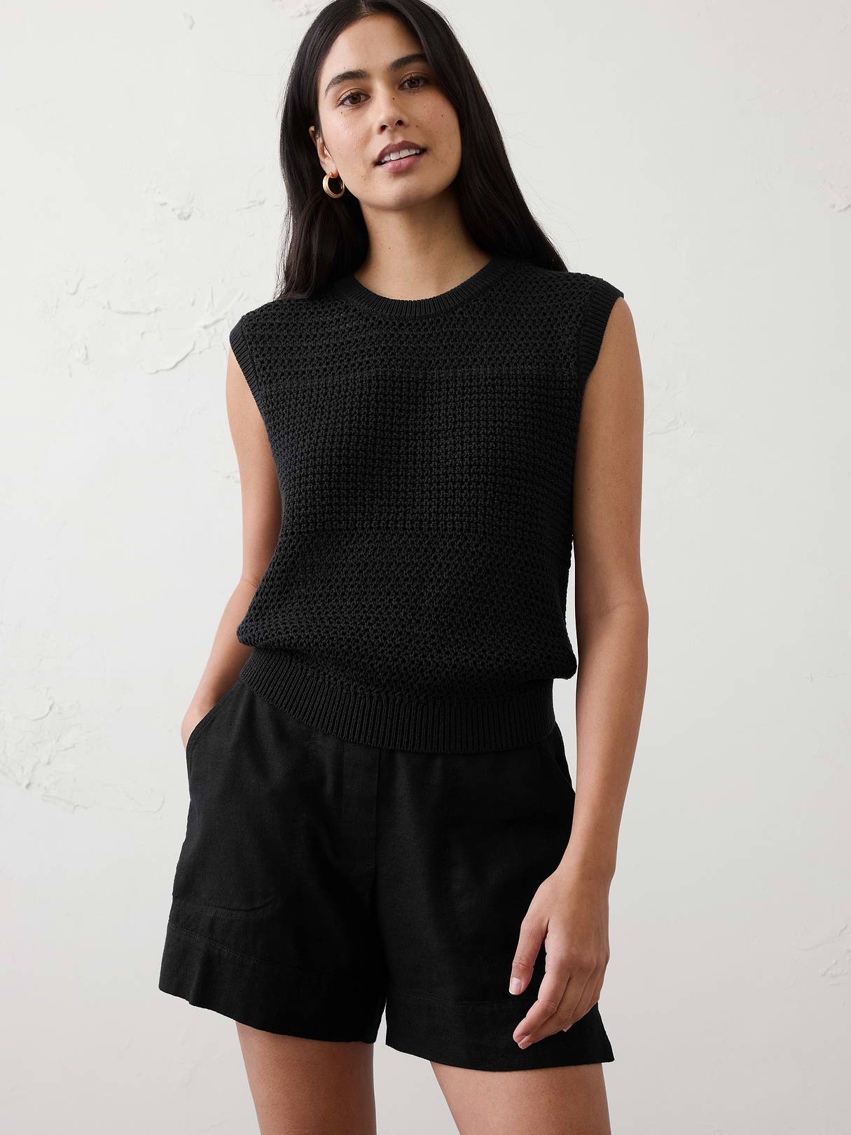 mixed stitch sweater tank mixed stitch sweater tank
