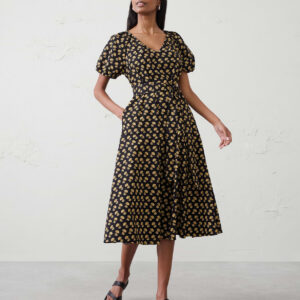 Витрина poplin gathered shoulder midi dress