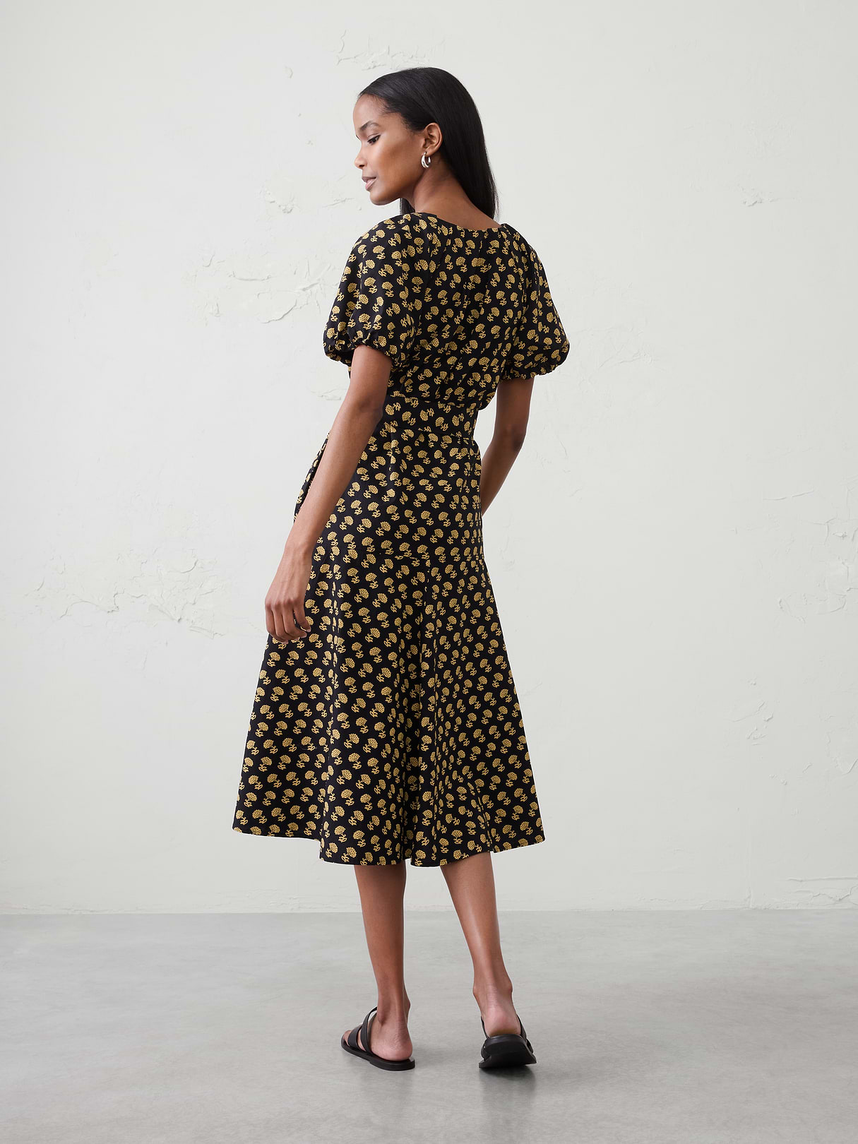 poplin gathered shoulder midi dress poplin gathered shoulder midi dress