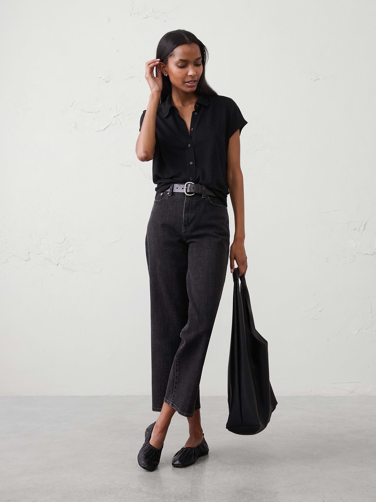 linen blend collared top linen blend collared top