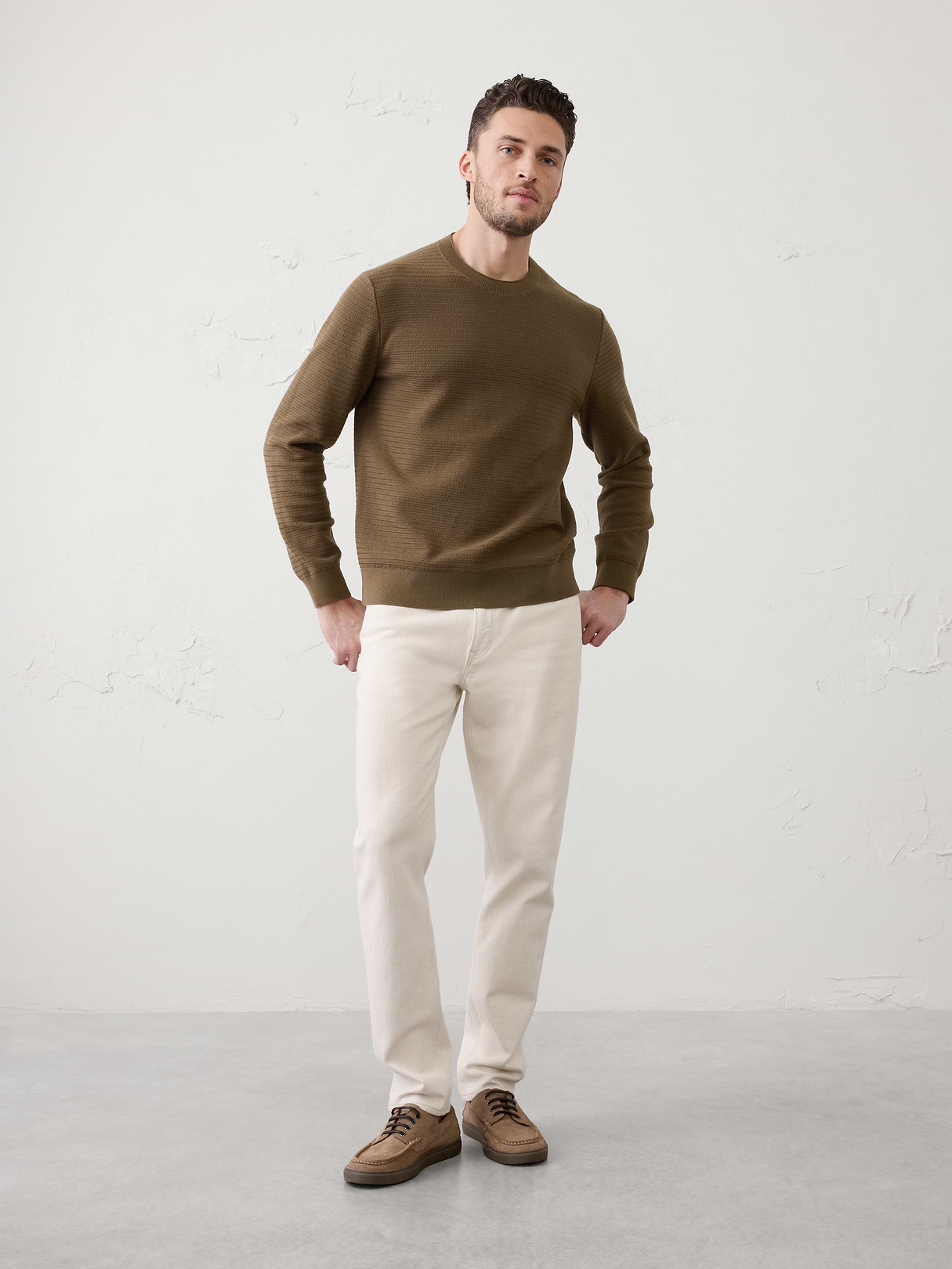textured crew neck sweater textured crew neck sweater