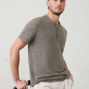 Витрина standard fit linen blend henley