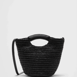 straw mini bucket crossbody
