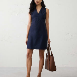 v neck mini dress
