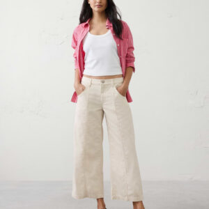 wide leg mid rise summer weight cropped jean