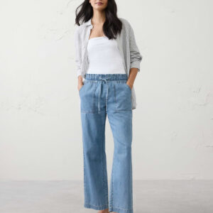 Витрина straight leg mid rise relaxed summerweight pull on jean