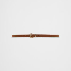 vegan leather pebbled skinny belt