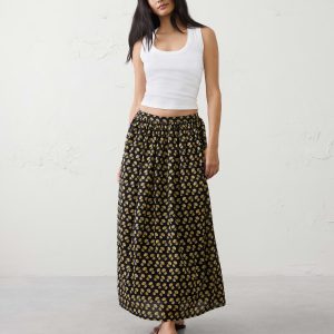 voile long midi skirt