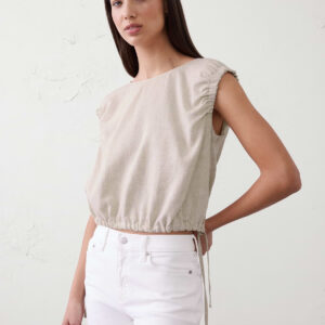 Витрина linen blend side tie top