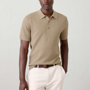 Home refined textured sweater polo