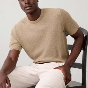 Home slim fit textured sweater t shirt