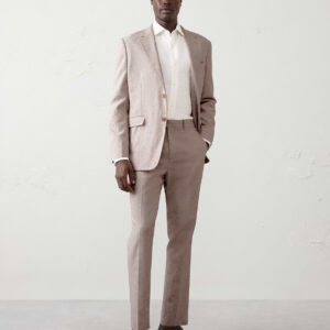 linen blend herringbone suit trouser