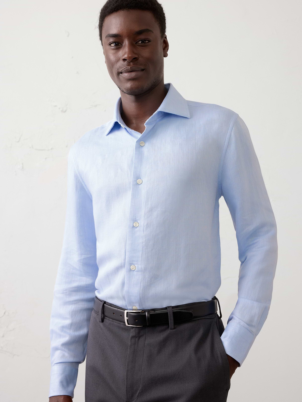 slim fit linen blend dress shirt slim fit linen blend dress shirt