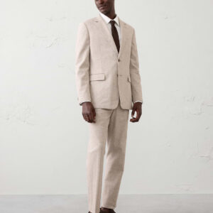 linen blend glen plaid suit jacket