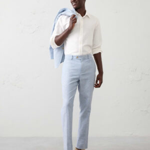 linen blend herringbone suit trouser
