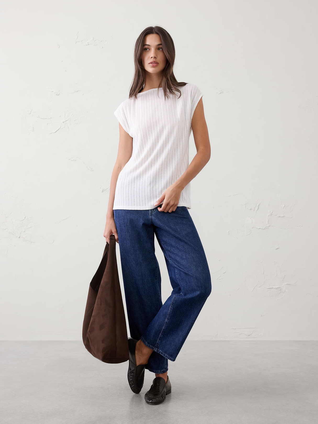 sheer ribbed straight neck top sheer ribbed straight neck top