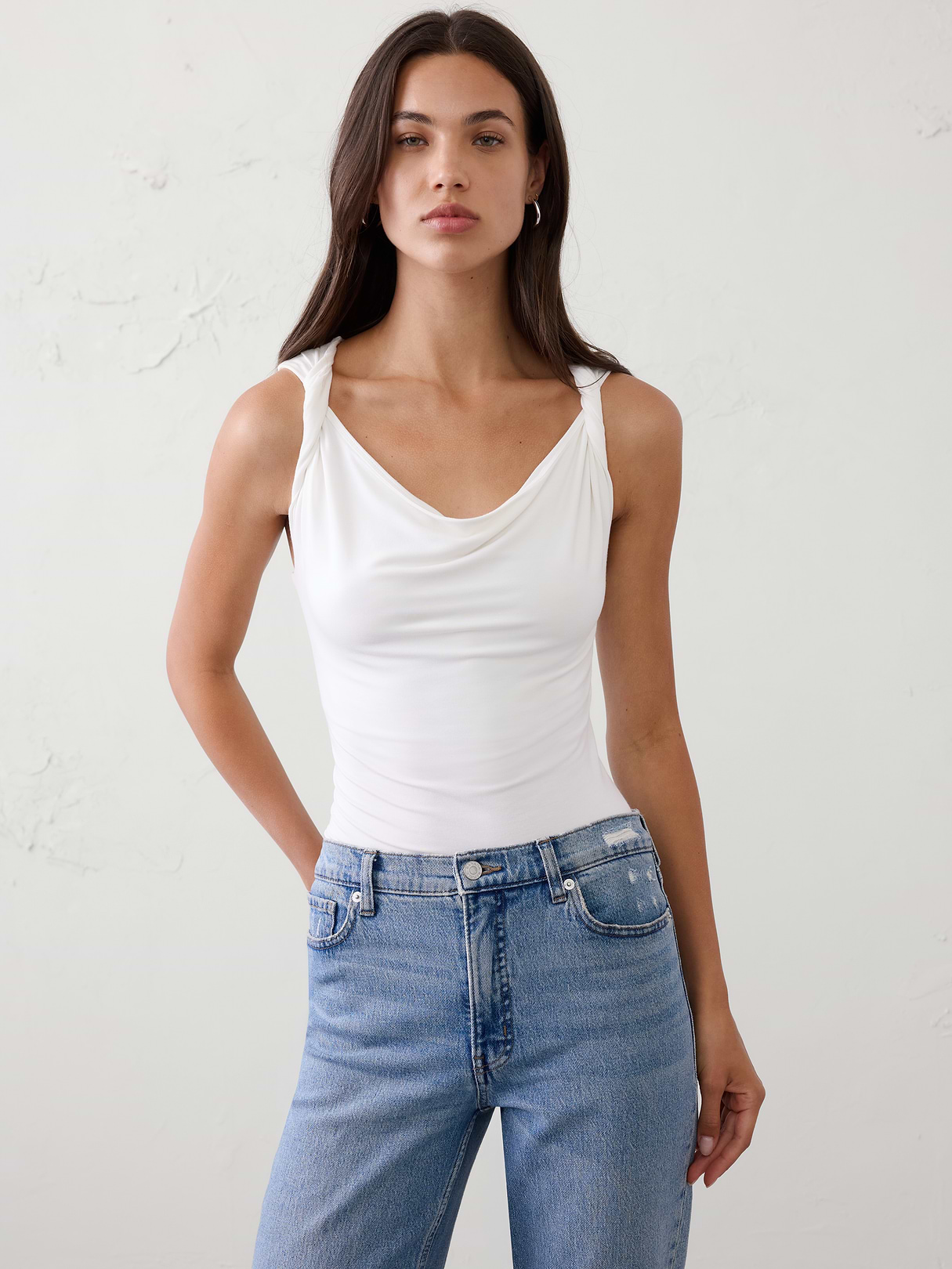 jersey twist shoulder top jersey twist shoulder top