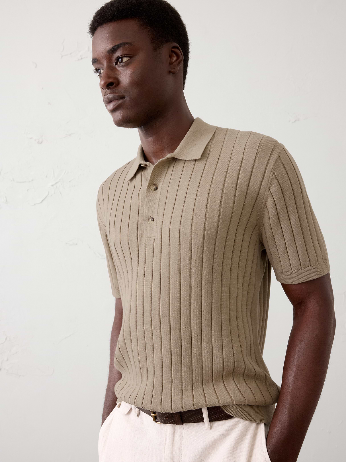 wide ribbed sweater polo wide ribbed sweater polo