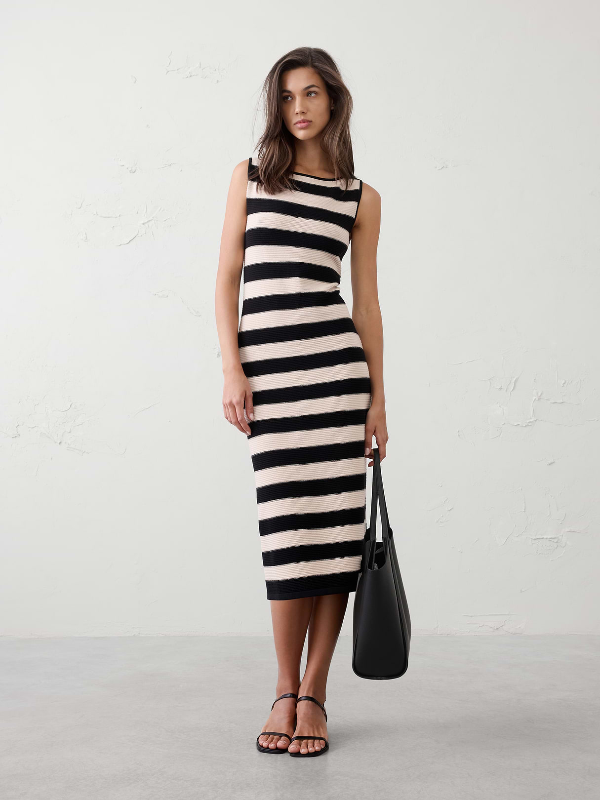 textured striped midi sweater dress textured striped midi sweater dress