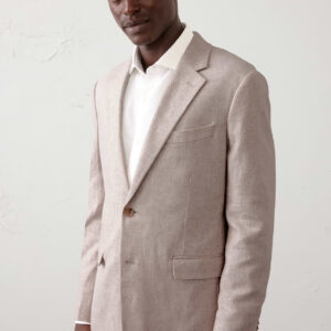 Home linen blend herringbone suit jacket