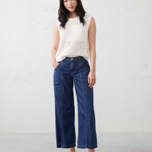 wide leg mid rise summer weight cropped jean
